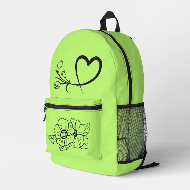 Blühe hell – Einfacher Blumen-Rucksack Bedruckter Rucksack (Rückseitige Ecke Rechts)