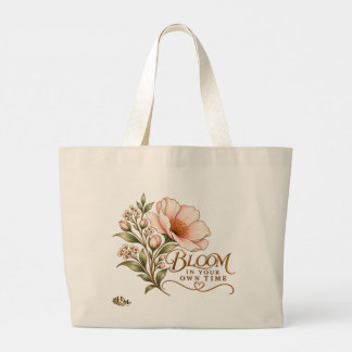Blühe in Deiner Eigenen Zeit Vintage-Blumen-Tasche Jumbo Stoffbeutel