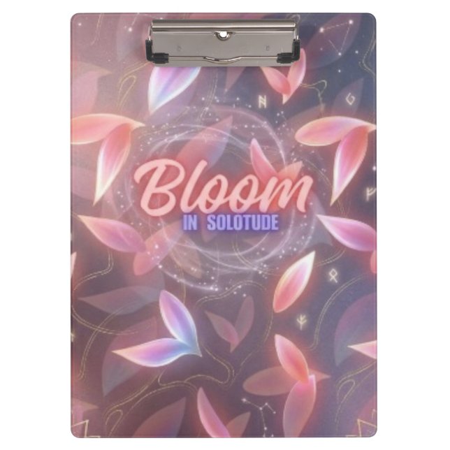 Blühe in Einsamkeit Ästhetik Süße Florale Benutzer Klemmbrett (Vorderseite)