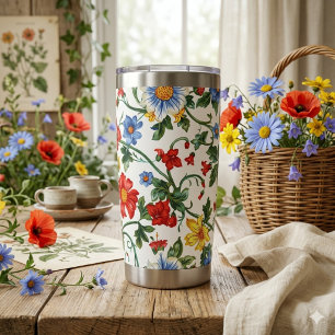 Blühe Kühn Florales Thermoglas Thermobecher