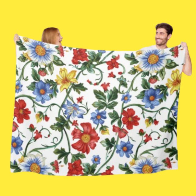 Blühe Kühnes | Farbige Floral-Fleece-Decke Fleecedecke (Von Creator hochgeladen)