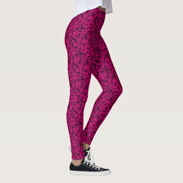 Blühe Leggings in Pink und Schwarz (Rechts)