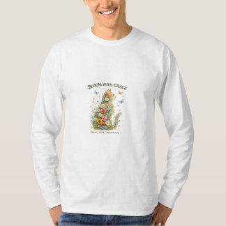 Blühe mit Anmut Florales Katzen-T-Shirt | T-Shirt