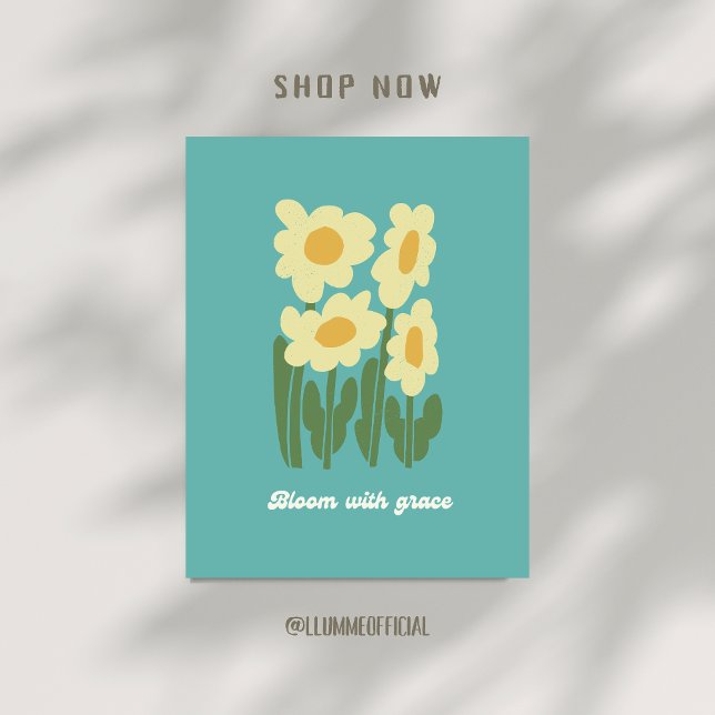 Blühe mit Anmut Retro-Gänseblümchen-Wandkunst Poster (Von Creator hochgeladen)