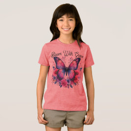 Blühe mit Anmut Schmetterling Blumen T-Shirt | Ros Tri-Blend Shirt