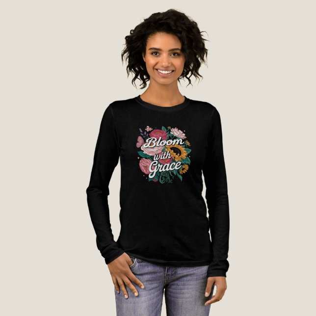 Blühe mit Anmut  Tri-Blend Shirt (Volle Vorderseite)