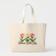 Blühe mit Freude Pink Tulpen Blumen-Tragetasche