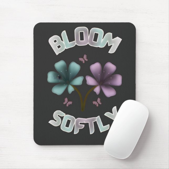 Blühe sanft Frühlingsblumendesign Pastell Cottagec Mousepad (Mit Mouse)