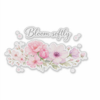 Blühe sanft – Pastell-Wasserfarben-Blumenmuster Aufkleber