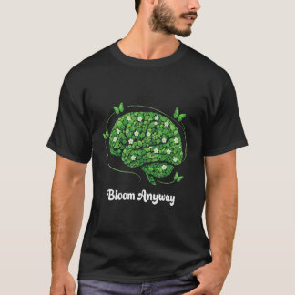 Blühe sowieso Florale Retro-Gehirn-Mental Health A T-Shirt