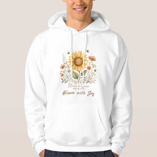 Blühe & Wachse Sonnenblume  Hoodie (Vorderseite)