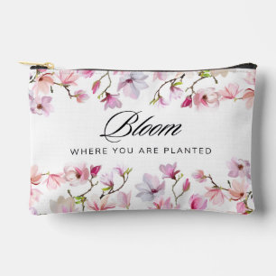 Blühe, wo du gepflanzt bist - rosa Magnolie Zubehörtasche