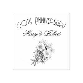 Blühen 50. Jahrestag - personalisiert Gummistempel
