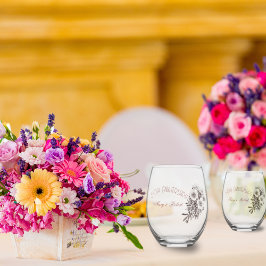 Blühen 50. Jahrestag - personalisiert Weinglas Ohne Stiel