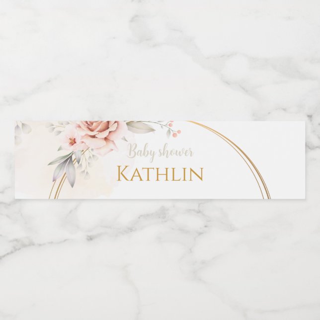 Blühen der Kinderdusche Wasserflaschenetikett (Einzelnes Label)