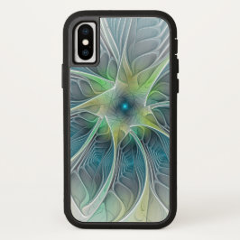 Blühen Fantasy Modern Blue Green Fraktal Blume Case-Mate iPhone Hülle