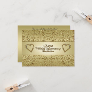 Blühen Golden 50. Hochzeitstag Einladung