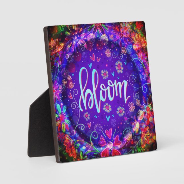 Blühen Lila Hübsche Blume Inspirivity Easel Fotoplatte (Vorderseite)