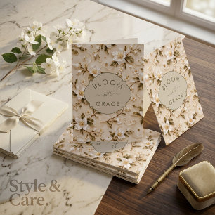 Blühen mit Anmut Florales Botanisches Muster Gruß Karte