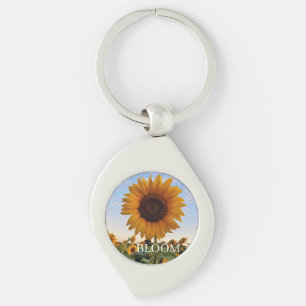 Blühen mit Freude - Sonnenblumen aufblühen Schlüsselanhänger