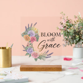 Blühen mit Grace Elegante Silhouette Acrylschild
