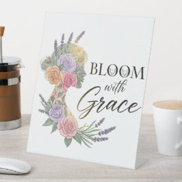 Blühen mit Grace Elegante Silhouette Sockelschild