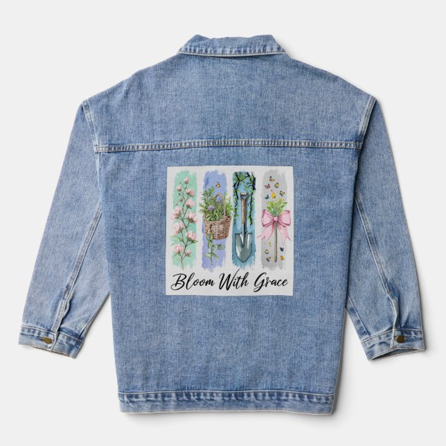 Blühen mit Grace Garden Jeansjacke (Rückseite)