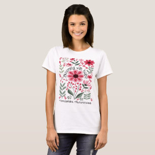 Blühen mit Hoffnung für ein hämophilisches Bewusst T-Shirt