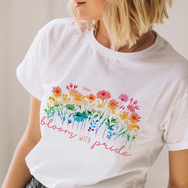 Blühen mit pride LGBTQ Wasserfarben-Wildblumen Tri-Blend Shirt (Bloom with Pride LGBTQ Watercolor Wildflowers T-Shirt)