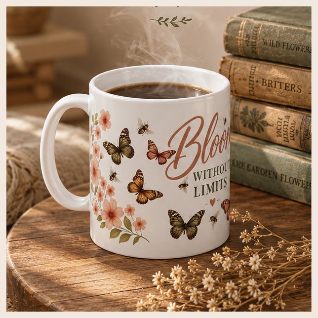 Blühen ohne Grenzen Grafik Boho Kaffeetasse (Von Creator hochgeladen)