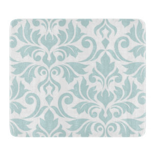 Blühen Sie Enten-Ei-Blau der Damast-Kunst-I auf Schneidebrett