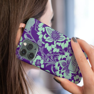 Blühen Sie in stilvollem lila Minimalisten-Blumen- Case-Mate iPhone Hülle