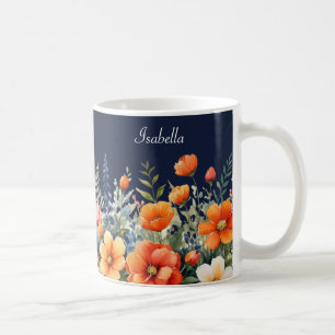 Blühen Sie, wo Sie gepflanzt sind, marineblaue Blu Kaffeetasse