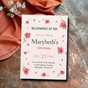 Blühen um 50 - Blumengeburt Einladung