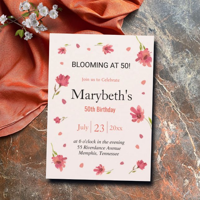 Blühen um 50 - Blumengeburt Einladung (Von Creator hochgeladen)
