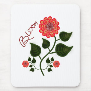 "Blühen" Volkskunst Blumen Inspiration Mousepad