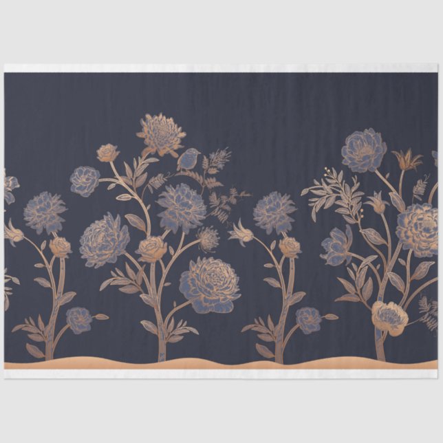 Blühen von Blume in einer Zeile Seidenpapier (Vorderseite)