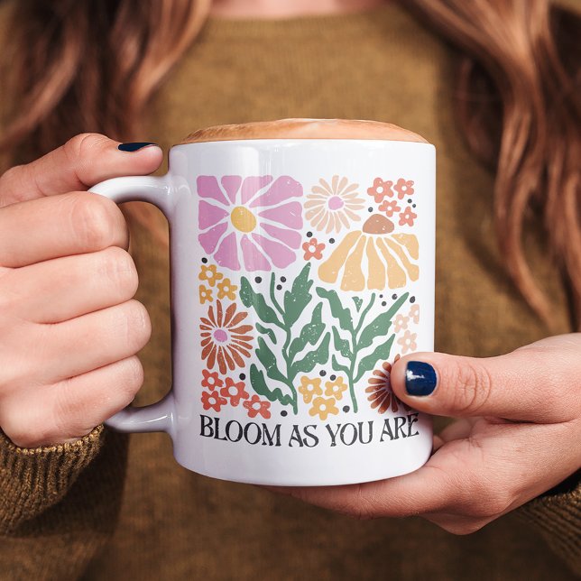 Blühen, wie Sie boho floralen inspirierenden Zitat Kaffeetasse (Von Creator hochgeladen)