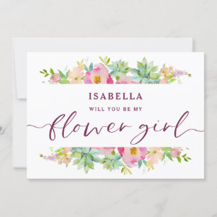 Blühend Chic Florales Blumenmädchen Antrag Karte