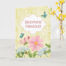Blühend fabelhaft! Gelber Blumengarten Karte
