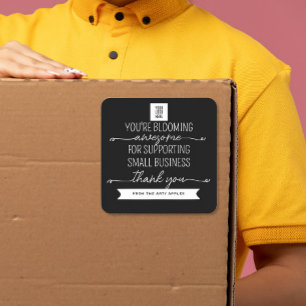 blühend großartig Vielen Dank Kleinunternehmens-Br Quadratischer Aufkleber