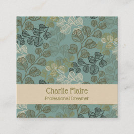 Blühend leafy Silhouetten der sanften Gelassenheit Quadratische Visitenkarte