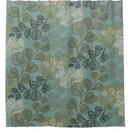 Blühend Leafy Silhouetten Gentle Serenity Duschvorhang