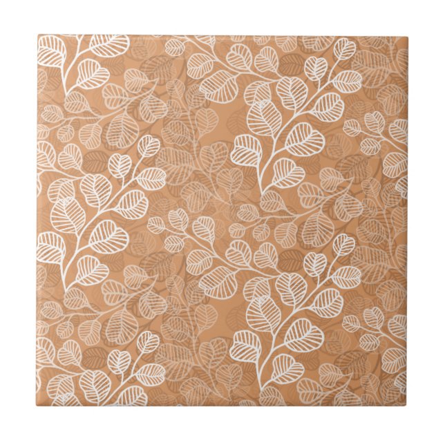 Blühend Leafy Silhouetten Gentle Serenity Fliese (Vorderseite)