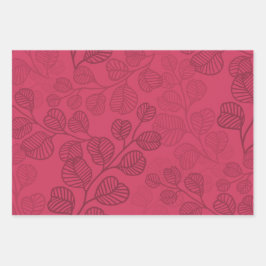 Blühend Leafy Silhouetten Gentle Serenity Geschenkpapier Set