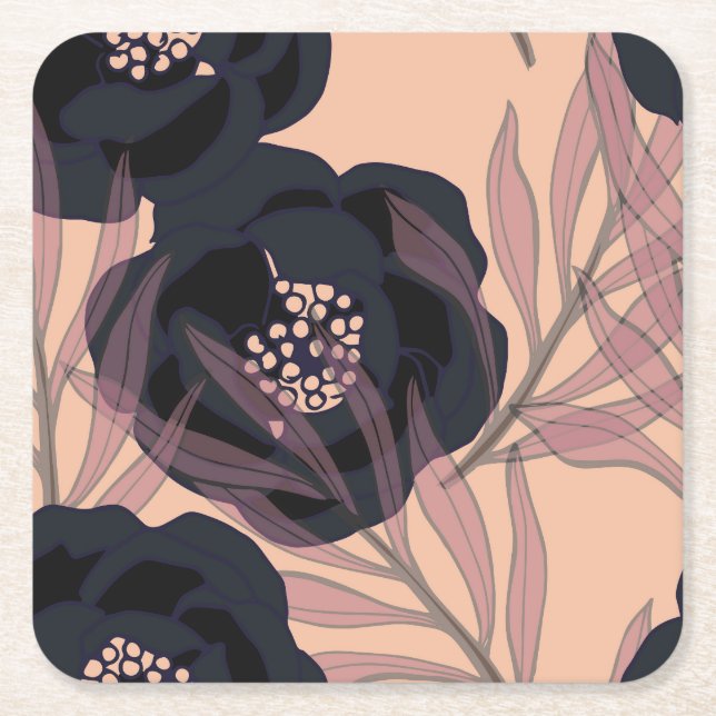 Blühende abstrakte Eleganz, künstlerischer Hinterg Rechteckiger Pappuntersetzer (Vorderseite)