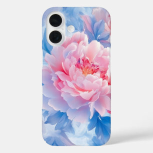 Blühende Abstrakte Wasserfarbenpionie iPhone 16 Hülle