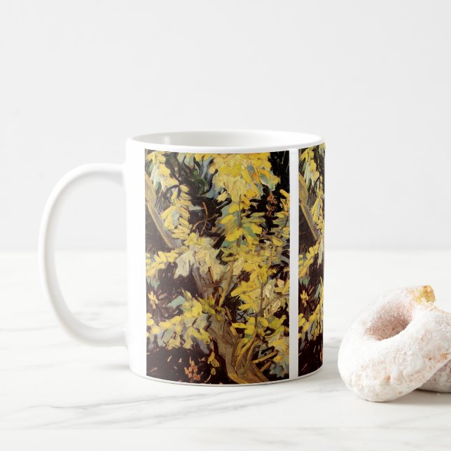 Blühende Akacia Branches von Vincent van Gogh Tasse (Mit Donut)