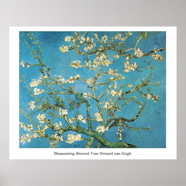 Blühende Almond Tree Vincent van Gogh Poster (Vorne)