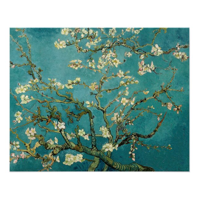 Blühende Almond Tree Vintag Floral Van Gogh Poster (Vorderseite)